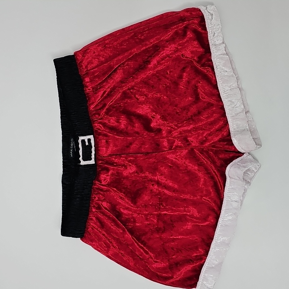 Santa Red Velvet Boxer Shorts Novelty Holiday Cheer Party Sleepover Christmas‎